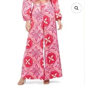 Caroline Constas Pants Wide Leg High Waist Pink Size M msrp $298